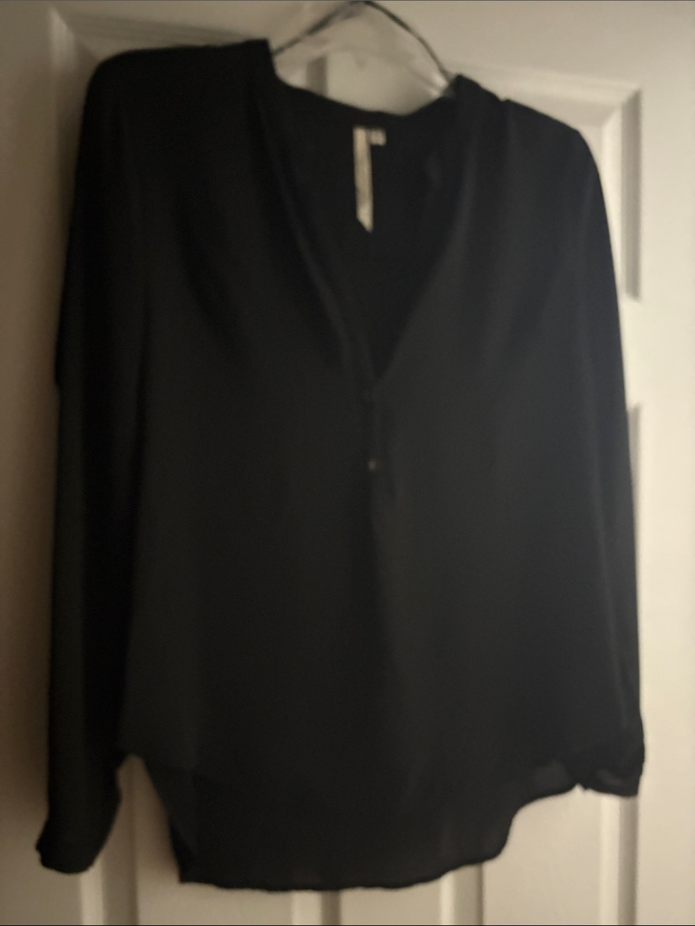 Bellatrix Black V-Neck Long Sleeve Blouse